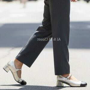 Marc Fisher LTD Marla Metallic Gold Mary Jane Block Heel Shoes Size 7.5M NWT